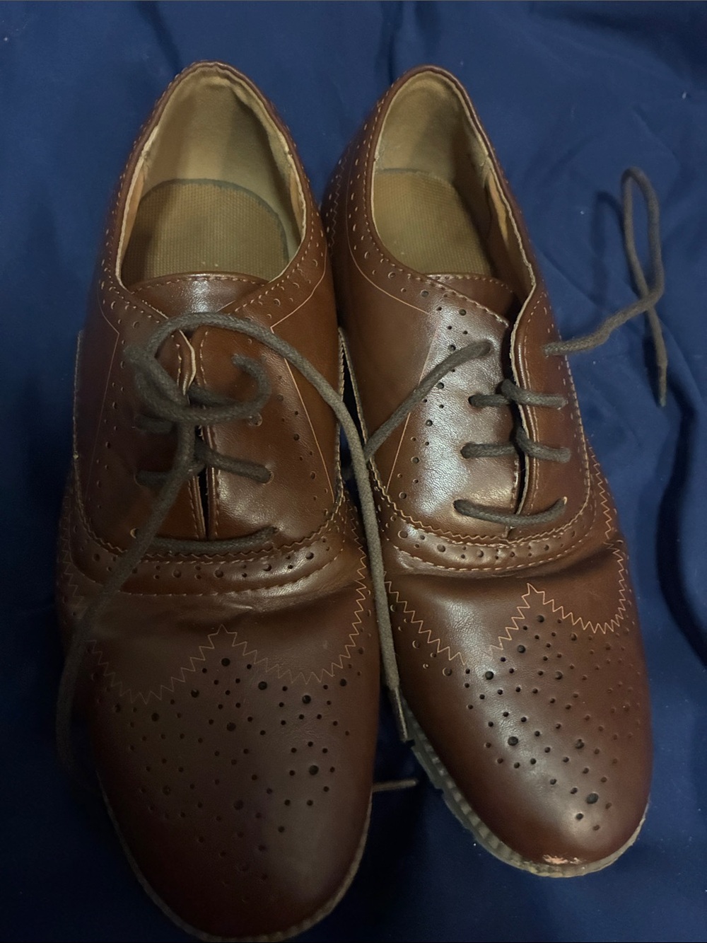 Deer Stags Boys Brown Wingtip Dress Shoes